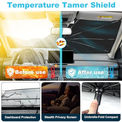 Windshield Sun Shade Umbrella Custom Fit CX5 CX-5 2017-2024 2025 Foldable UV Protection Car Cover, Emergency Rain Shield & Dashboard Protector - Durable Auto Accessory - size: For CX5 CX-5 2017+