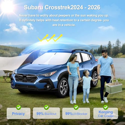 8pcs Car Window Shades for Subaru Crosstrek 2024 2025 2026 Accessories,Windshield Side Rear Full Sunshade,Sun Visor UV Blocking, Privacy Protection and Blackout for Camping Outdoor - size: for Crosstrek2024 2025 2026