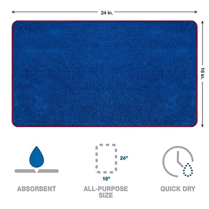 Detailer's Preference Dual Pile 400 GSM Microfiber Towels with Red Trim, All-Purpose Terry Weave Cleaning Cloths for Auto, Home, Boat, Scratch-Free & Reusable, 16x24 Inches, 12-Pack - color: Blue With Red Trim