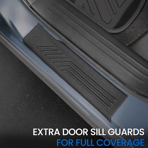 Floor Mats Set for 2017-2025 Mazda CX-5, All Weather TPE Backrest Mat Trunk Mat Cargo Liner Door Sill Guards Accessories for CX5 (Full Mats Set) - style: Floor Mats Set