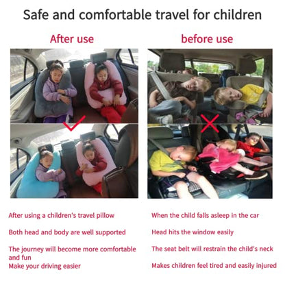 FHSGGP Travel Pillow Car Pillow Kid Car Sleeping The Sleeping Aid for Adults and Kids on Road Trips Kids Travel Pillow Colorful Blue - color: B-colorful Blue