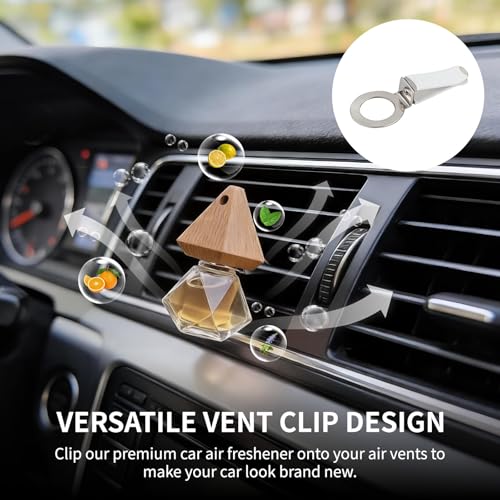 Car Air Freshener Diffuser 2 Pack Hanging Air Freshener Diffuser - Citrus&Jasmine Cedar Breeze Scent Car Fresheners 120 days Long Lasting Vent Clip 0.27 oz Each Air Fresheners Gifts for Women Birthday