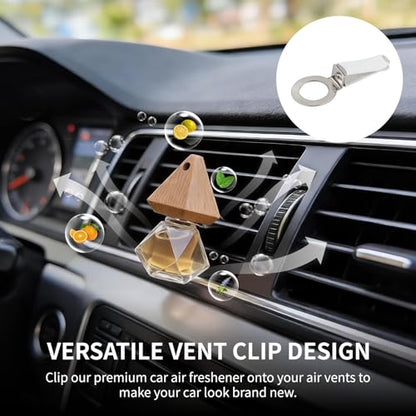 Car Air Freshener Diffuser 2 Pack Hanging Air Freshener Diffuser - Citrus&Jasmine Cedar Breeze Scent Car Fresheners 120 days Long Lasting Vent Clip 0.27 oz Each Air Fresheners Gifts for Women Birthday