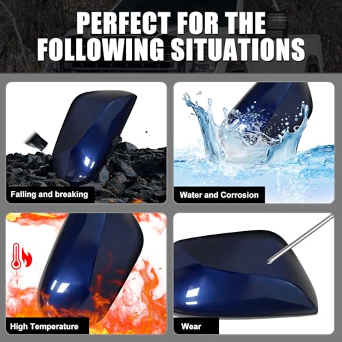 Right Passenger Side Car Mirror Cap Cover Compatible with Toyota Prius 2016 2017 2018 2019 2020 2021, Direct Replacement, 87915-47070, Blue - color: blue, size: Right