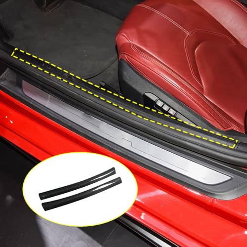 Dry Real Carbon Fiber for 2019-2022 Toyota Supra Car Door Interior Trim Accessories Built-in Door Sill Trim Covers (Black Carbon)