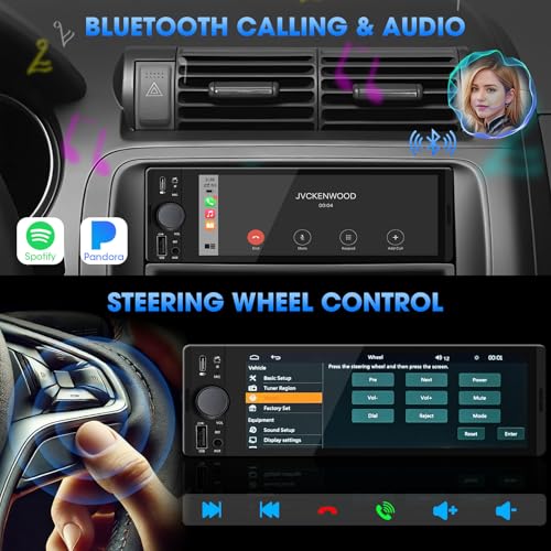 Single Din CarPlay Stereo: Android Auto Touchscreen Car Radio for Classic Vehicles - 6.5 Inch IPS Display GPS Navigation Voice Control Bluetooth AM FM Type-C Charge USB AUX