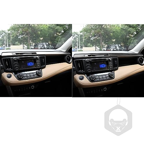 NVCNX Real Premium Carbon Fiber Car Dashboard Warning Light Switch Button Panel Cover Decal Compatible with Toyota RAV4 2013 2014 2015 2016 2017 2018 Interior Dash Trim Accessories 3PCS Black - color: Dashboard Warning Light Switch Panel Trim