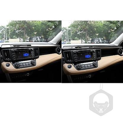 NVCNX Real Premium Carbon Fiber Car Dashboard Warning Light Switch Button Panel Cover Decal Compatible with Toyota RAV4 2013 2014 2015 2016 2017 2018 Interior Dash Trim Accessories 3PCS Black - color: Dashboard Warning Light Switch Panel Trim