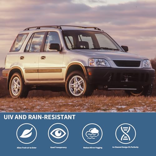 4PCS Rain Guards Window Visors Wind Deflector Fits for Honda CR-V (CRV) SUV 1997-2001, Front & Rear Outside Mount Vent Shade 1997 1998 1999 2000 2001 - size: For 1997-2001 Honda CRV