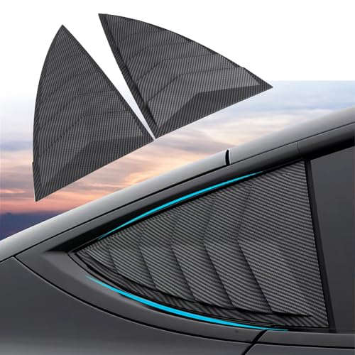 for Tesla Model Y Rear Side Window Cover Louver Sport Style, for Tesla Model Y 2021-2025 Exterior Decoration Accessories (Model Y-Matt Carbon Fiber Pattern) - color: Model Y-Matt Carbon Fiber Pattern