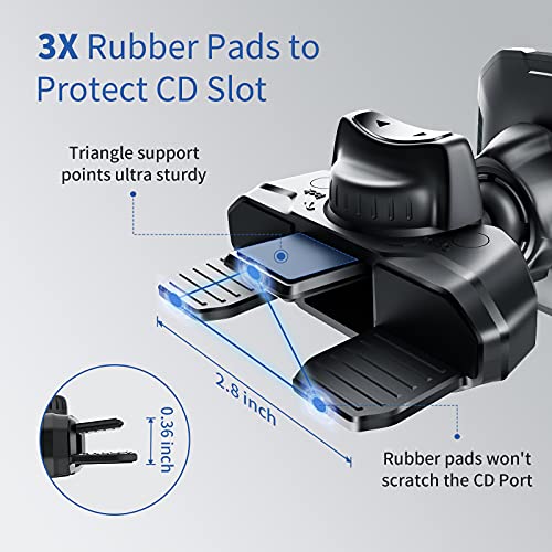 OQTIQ Magnetic CD Phone Car Mount for Car CD Player, Built-in 6 Strong Magnets, Compatible with iPhone 17 16 15 14 13 12 Series,Samsung Galaxy, LG, and More, Secure Mounting with Anti-Slip Pads - color: Black-Red