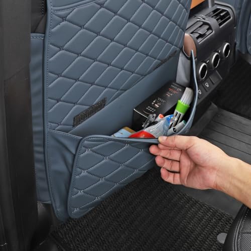 TAIKOO Seat Back Protector + Large Capacity Pocket Storage Organizer,Preventing the Impact of Children Stepping on the Seat Backrest (Blue) - color: Blue