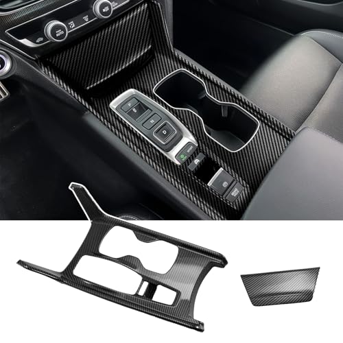 Carbon Fiber Gear Shift Panel Cover Compatible with 2018-2022 10th Gen Honda Accord Hybrid - color: Style 2