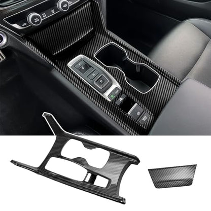 Carbon Fiber Gear Shift Panel Cover Compatible with 2018-2022 10th Gen Honda Accord Hybrid - color: Style 2