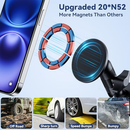 Surfcabin CNC Truck Air Vent Phone Holder, Magnetic Full Metal Phone Mount for F150, Phone Cradles Compatible with Ford F150 2021-2025 & Super Duty F250 F350 F450 2021-2025 and Most Cellphones - style: Compatible with F150 2021-2026 with Metal Arm