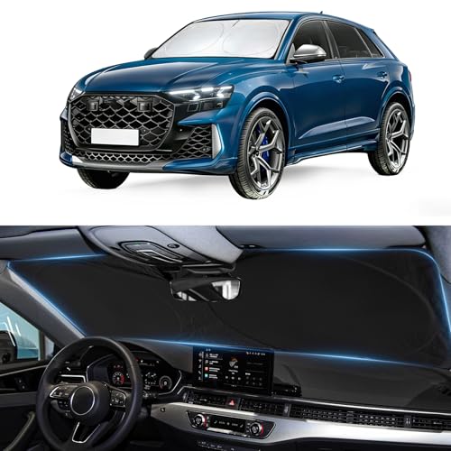 Sun Shade for Audi Q8 Windshield Sunshade Custom Fit Audi Q8 2019-2023 2024 2025 2026 Foldable Front Window Cover Retractable Sun Visor Protector Interior Cool UV Rays Blocker - size: Fit Audi Q8 2019-2026