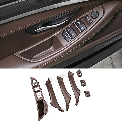 Car Door Handle Cover for BMW 5 Series F10 2011-2016 Interior Door Handles Replace Trim Cover 520i 528i 530i 535d 535i 550i (Mocha Brown) - color: Mocha Brown
