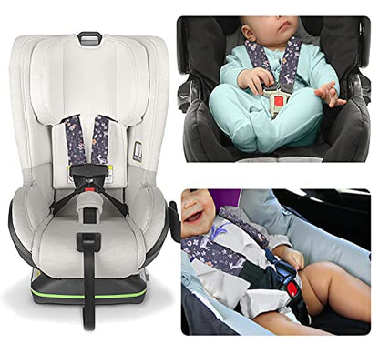 DILIMI Baby Car Seat Neck Cover, 2Pcs Carseat Belt Cover Pad, Shoulder Strap Protectors, Seat Belt Covers Cushion for Boy Girl (Grey Flower Deer) - color: Grey Flower Deer