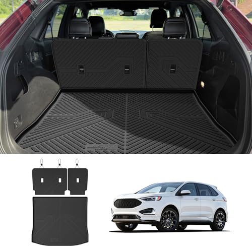 LASFIT Floor Mats&Cargo Backrest Mat for Ford Edge 2015-2024,Costom Fit All Weather Protection TPE Easy Clean Floor Liners, Keep Your Car Trunk Clean and Tidy,1pcs. - style: 10) Edge| 15-24 | Cargo&Seatback