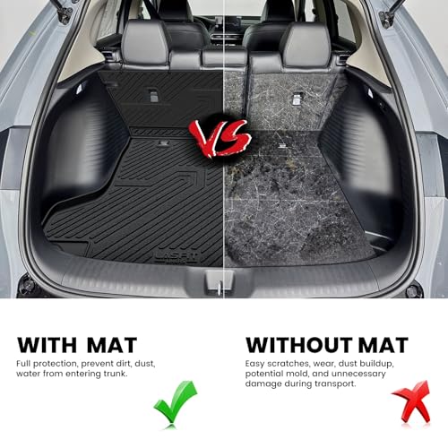 LASFIT Cargo Mat with Backrest Mat for Honda HRV 2023-2026 & for Acura ADX 2025-2026, All Weather TPE Custom Fit Trunk Mat Cargo Liner with Seatback Mat Accessories, Black - style: 6）For Honda HR-V | 2023-2026 | Trunk Mat