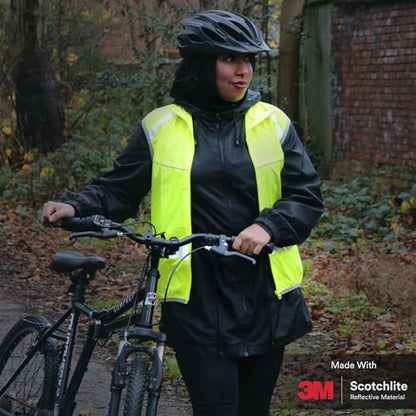 Salzmann High Visibility Cycling Vest | Reflective Cycling Gilet | Made with 3M Scotchlite - size: Medium