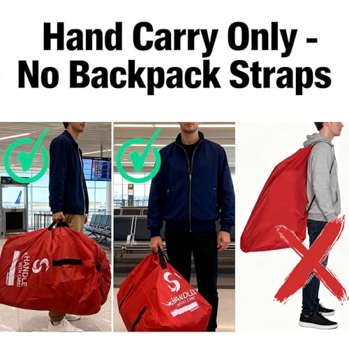 SLYNNAR Car Seat Travel Bag for Airplane - Fits Convertible Car Seats, Infant carriers & Booster Seats, Black-Upgrade - color: Black-Upgrade