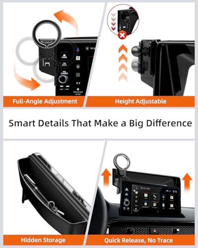 pop-tech Magnetic Phone Holder for Honda Civic 11th Gen 2022 2023 2024 2025 2026, 360° Car Screen Phone Mount Made for Civic Hatchback Sedan Touchscreen, Compatible with Magsafe iPhone Accessories - style: for 2022-2026 Civic