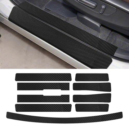 Bilisin 9PCS Car Door Sill Protector Compatible with Honda CRV 6th Gen 2023-2025,Carbon Fiber Leather Auto Trunk Door Sill Entry Guard Scratch Protector Accessories - size: for 6th Gen 2023-2025