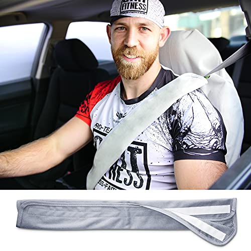 Seatbelt Covers - Removable Car Seat Belt Cover for Women, Men, Kids - Gray 20 in Long Waterproof Seat Belt Cushion with Protection from Sweat and Odor for All Vehicles - color: Gray