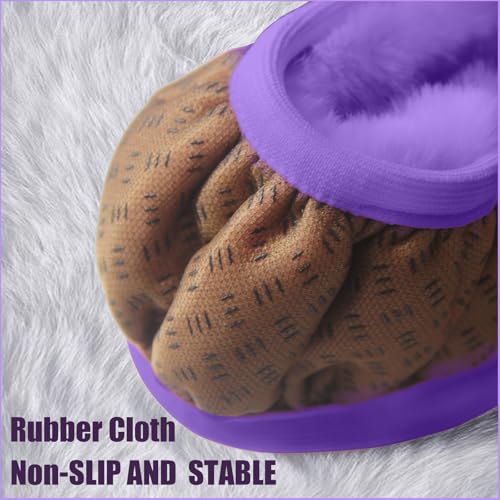 Furry Car Steering Wheel Cover, Fluffy Cover, Soft Warm Plush Non-Slip, 14 1/2-15 inch, for Women Girls, Purple - color: single cover - purple