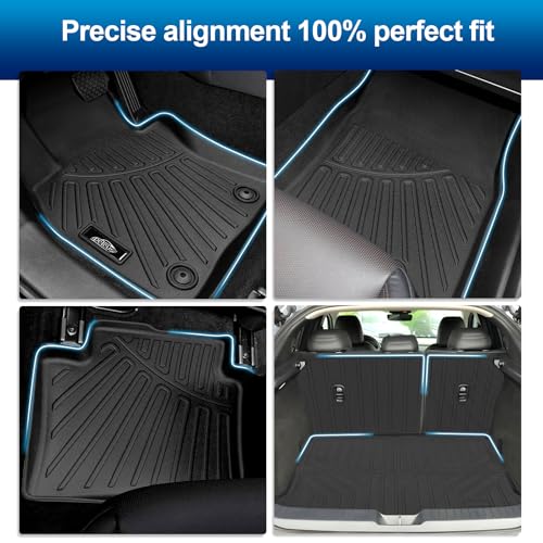 Peleus Floor Mats for Mazda CX-30 CX30 2020-2025 2026,TPE All Weather Protection 2 Rows Car Floor Liners with Cargo Liner Backrest Mat for Mazda CX-30 Trunk Mat+Backrest Mats+Floor Mats - style: For Mazda CX-30 2020-2025
