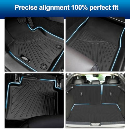 Peleus Floor Mats for Mazda CX-30 CX30 2020-2025 2026,TPE All Weather Protection 2 Rows Car Floor Liners with Cargo Liner Backrest Mat for Mazda CX-30 Trunk Mat+Backrest Mats+Floor Mats - style: For Mazda CX-30 2020-2025