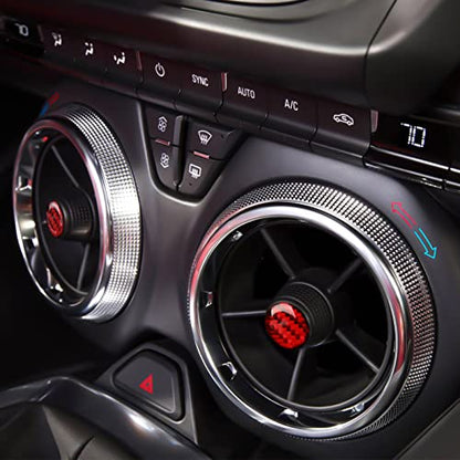 Carbon Fiber Decla Car Center Air Vent Sticker Interior Trim Cover for Chevrolet Camaro ZL1 2016 2017 2018 2019 2020 2021 2022 2023 Accessories - color: Center Air Vent