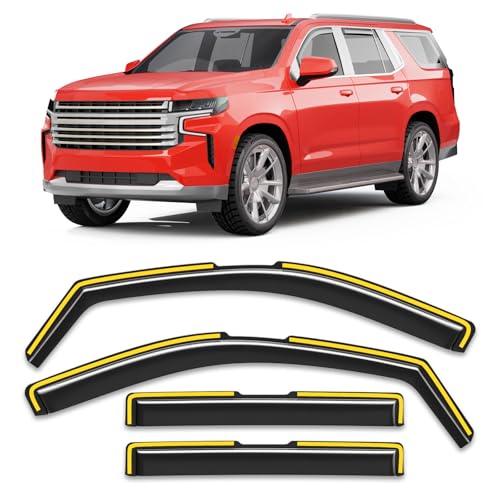 in-Channel Window Rain Guards Fit for Chevy Tahoe/Cadillac Escalade/GMC Yukon 2021-2026 Rain Guard Extra Durable Window Deflectors Window Vent Visors Vent Shades Exterior Car Accessories - size: 2021-2026 Chevy Tahoe/Cadillac Escalade/GMC Yukon