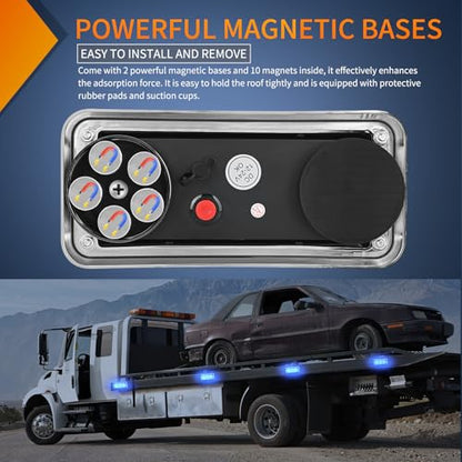 Nilight 2PCS Blue Strobe Magnetic Lights Portable Warning Hazard Light Surface Mount Waterproof 5 Patterns for 12V 24V Off Road Eergency Vehicles - color: 42LED Blue