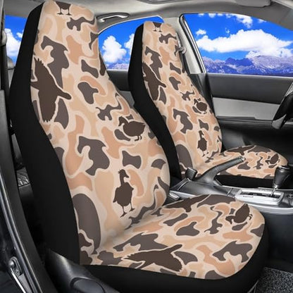 Duck Hunter Camo Car Seat Covers Front Seats 2 Pcs Automotive Interior Seat Covers Stretch Polyester Fabric Cover All-Season Protection Suitable for Most Cars,SUV,Sedan - color: Duck Hunter Camo
