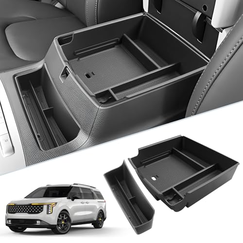 SKTU 2Pack for 2025 2026 Kia Carnival Center Console Organizer for 2025 2026 Kia Carnival Console Tray 2025 2026 Carnival Front Tray Kia Carnival 2025 2026 Accessories Insert Glove Pallet Organizer - color: 2Pack for 2025 2026 Carnival