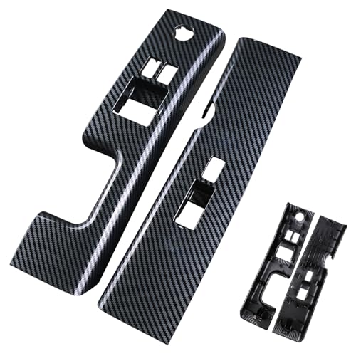 Pair Window Switch Bezel Cover Front Left&Right Side Door Switch Panel Trim Carbon Fiber Compatible with 2006-2009 Nissan 350Z Replaces 80961-CF40E 80960-CF40A - color: Carbon Fiber Left&Right, size: Fit for 2006-2009 350Z