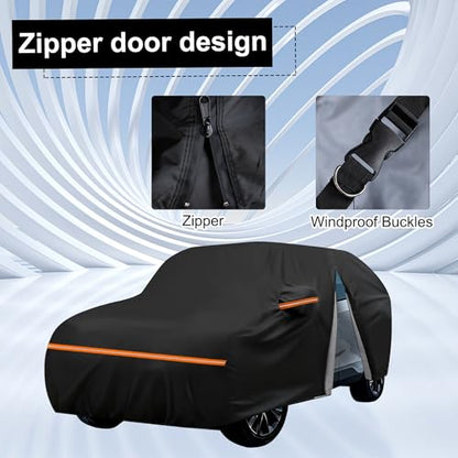Amooca Heavy-Duty Car Covers Custom Fit for Toyota RAV4 2005-2025 for Honda CRV 1997-2025 Waterproof Sun-Proof All Weather Snow Cover 420D with Door Zipper Cotton Lining - color: A13-Custom Fit Toyota RAV4/ Honda CRV