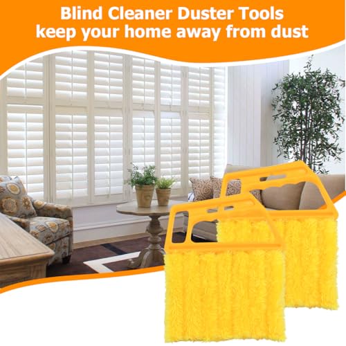 3PCS Blind Cleaner Duster Tool, 7 Fingers Microfiber Handheld Shutter Cleaning Brush for Car Air Conditioner, Detachable Auto Air Vent Dusting Cleaner, Universal for Most Vehicles (Yellow) - color: Yellow