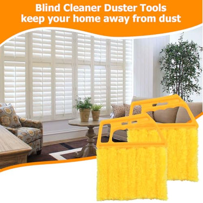 3PCS Blind Cleaner Duster Tool, 7 Fingers Microfiber Handheld Shutter Cleaning Brush for Car Air Conditioner, Detachable Auto Air Vent Dusting Cleaner, Universal for Most Vehicles (Yellow) - color: Yellow
