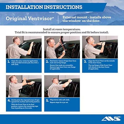 Auto Ventshade [AVS] Outside Mount Rain Guards for 2011 - 2020 Toyota Sienna | Window Vent Visors, 4 pcs. - Smoke | 94365