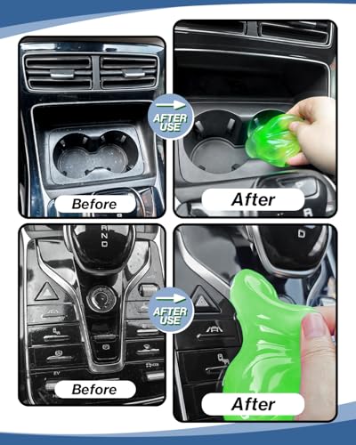 Car Cleaning Gels 3 Pack, Clean Putty Dust Cleaner Kit, Auto Detailing Tools Cleaning Putty Car Interior Cleaner, Keyboard Cleaner, Cleaning Slime Car Cleaning Supplies Gift for Men Women, 240g - color: Green,Pink,Yellow
