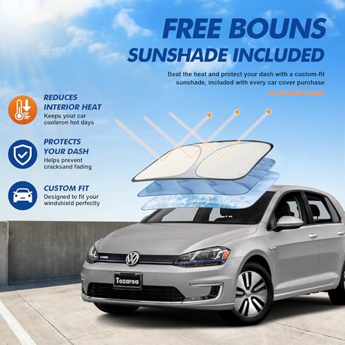 Car Cover Waterproof All-Weather,Heavy-Duty Outdoor Full Exterior Automobiles Hatchback(Length 164-178 inch) with Windshield Sun Shade Universal Fit VW Golf,Honda Fit,Ford Focus etc - size: Fit Hatchback Length 164-178 Inch(2l+)