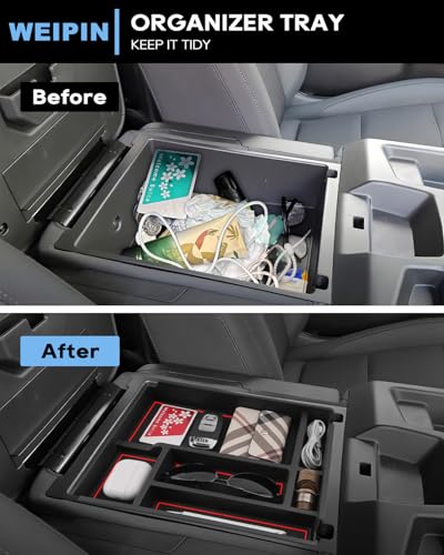 Silverado Sierra Center Console Organizer - Compatible with 2019-2026 Chevy Silverado/GMC Sierra 1500 - 2020-2026 Chevrolet Silverado/ Sierra 2500HD 3500HD - (Split-Bench Folding Seat) - 2 Pack Red - color: (19-26)Split Bench Folding Seat-2Pcs-Red