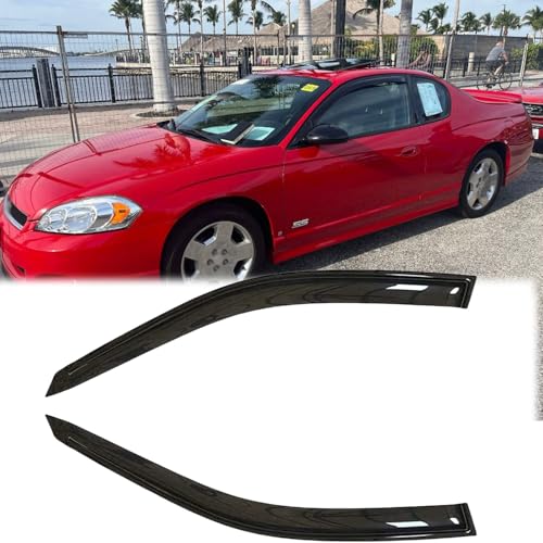 92613 Rainproof Side Window Wind Deflectors for 2000-2006 Chevy Monte Carlo, Tape-on Sun Rain Guard Sets,Nice Looking Window Visors for Cars,Vent Deflector for 00-06 Chevy Monte Carlo - size: 2000-2006 Chevy Monte Carlo
