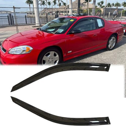 92613 Rainproof Side Window Wind Deflectors for 2000-2006 Chevy Monte Carlo, Tape-on Sun Rain Guard Sets,Nice Looking Window Visors for Cars,Vent Deflector for 00-06 Chevy Monte Carlo - size: 2000-2006 Chevy Monte Carlo