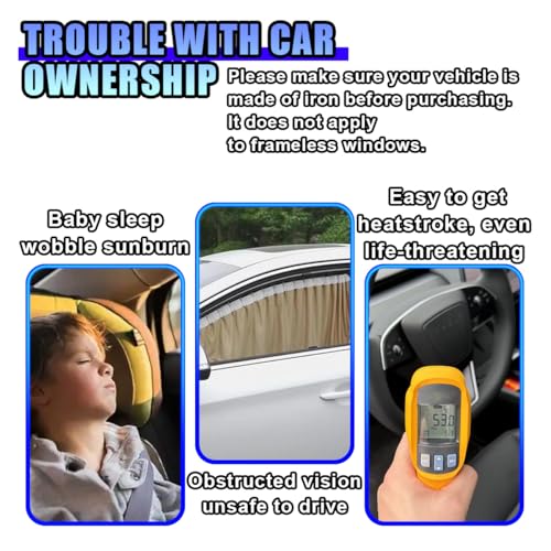 ZIMISI Car Window Shades, Magnetic Side Window Sun Shade Curtain, Half Blackout & Half See-Through UV Protection & Heat Blocking Car Window Screen, Vehicle Sun Shades for Driver Passenger (Front) - size: Front Windows