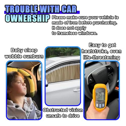 ZIMISI Car Window Shades, Magnetic Side Window Sun Shade Curtain, Half Blackout & Half See-Through UV Protection & Heat Blocking Car Window Screen, Vehicle Sun Shades for Driver Passenger (Front) - size: Front Windows