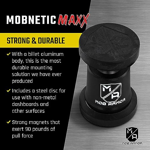 Mob Armor MobNetic Maxx - USA Assembled Magnetic Phone Holder for Car, Magnetic Car Phone Mount, 90-Degree Tilt, 360-Degree Rotation, Aluminum Metal, Compatible with iPhone & Android - Bronze - color: Bronze